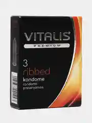 Презервативы "VITALIS" PREMIUM, ребристые, 3 штуки