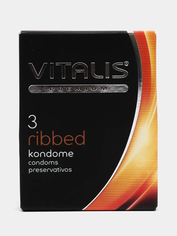 Презервативы "VITALIS" PREMIUM, ребристые, 3 штуки