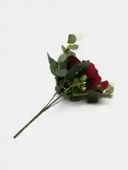 Бордовый искусственные цветы пионы,  букет пионов с эвкалиптом