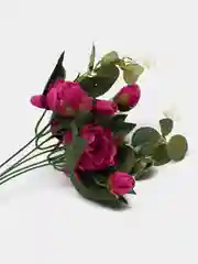 Фуксия искусственные цветы пионы,  букет пионов с эвкалиптом