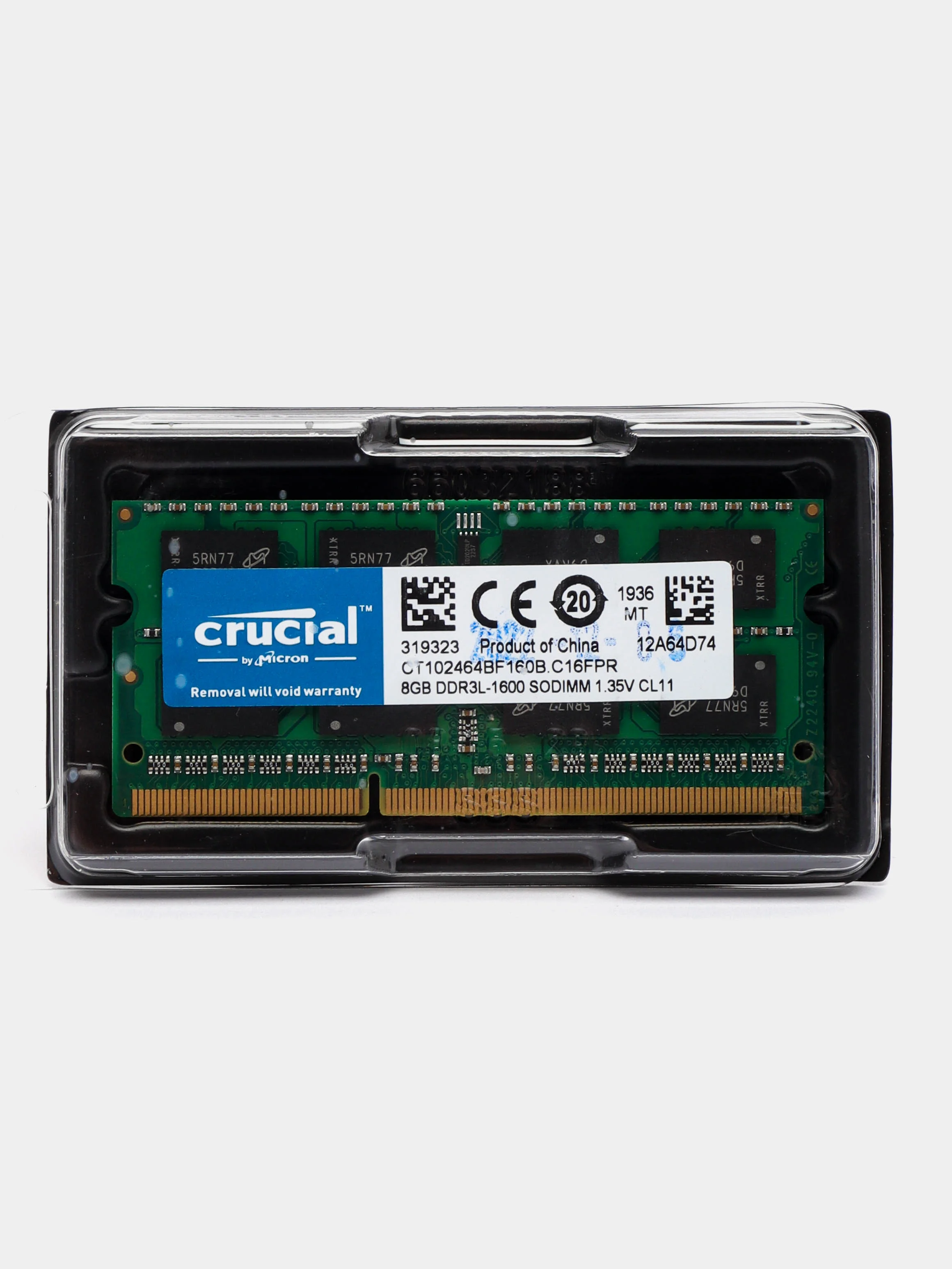 Оперативная память для ноутбука Crucial DDR3, 8 Gb, 1600Mhz