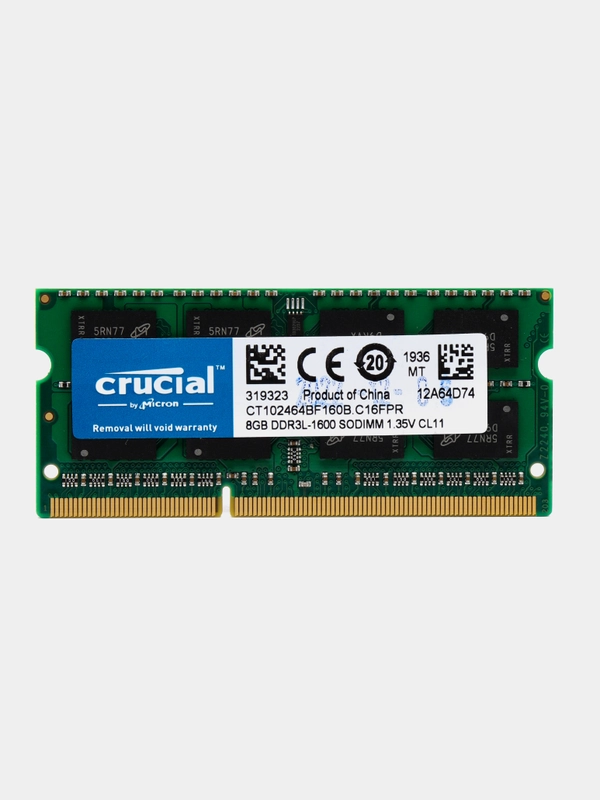 Оперативная память для ноутбука Crucial DDR3, 8 Gb, 1600Mhz