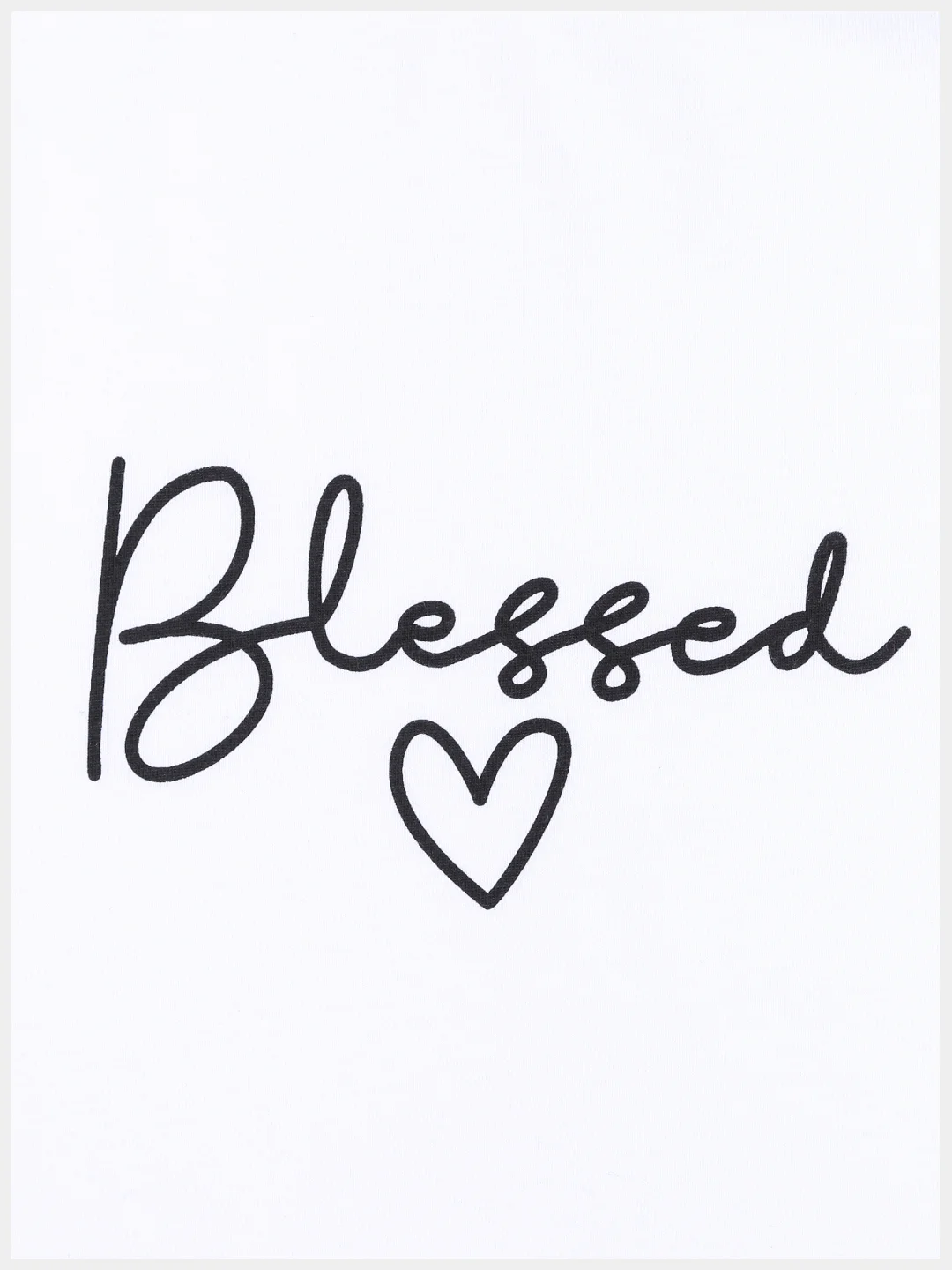 Белый женская футболка с принтом "Blessed", 100% хлопок