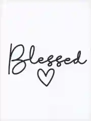 Белый женская футболка с принтом "Blessed", 100% хлопок
