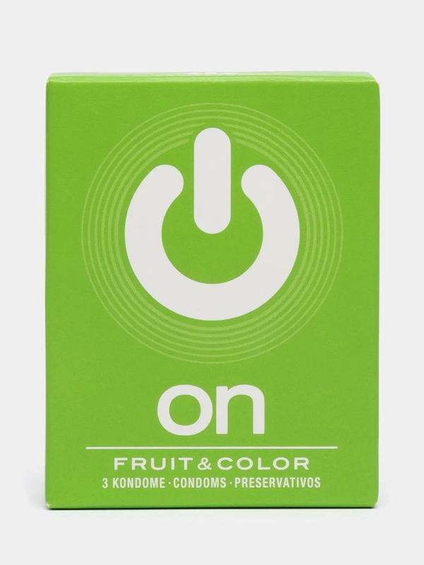 Презервативы "ON" Fruit & Color, цветные ароматизированные, 3 штуки