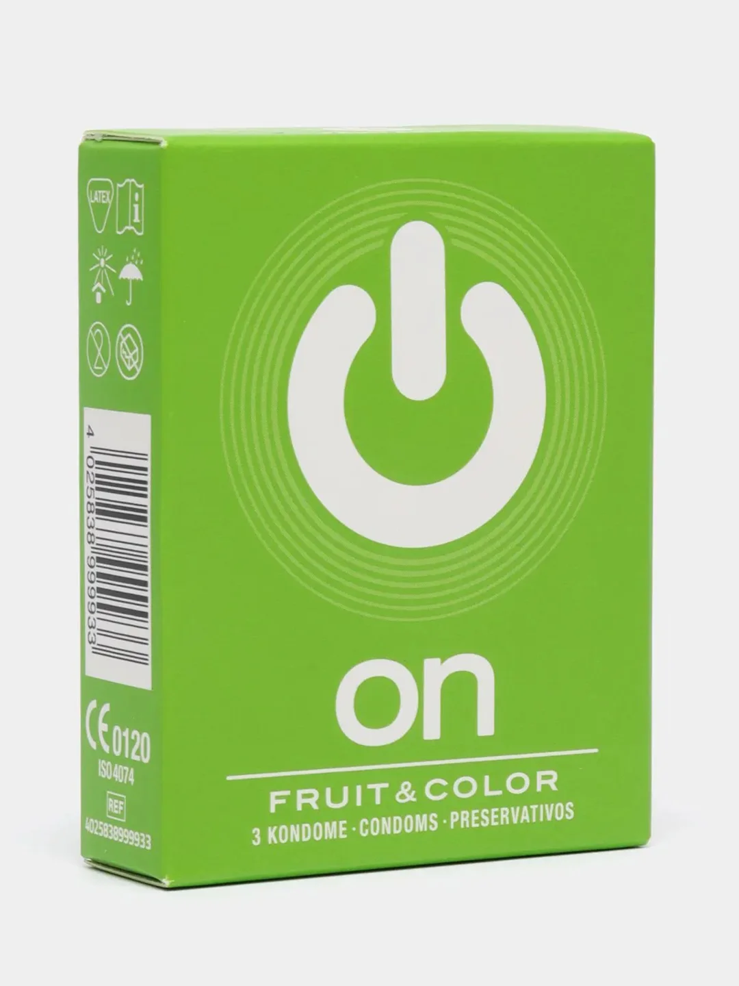 Презервативы "ON" Fruit & Color, цветные ароматизированные, 3 штуки