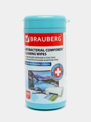 Салфетки антибактериальные для экранов и пластика, Brauberg, 100 шт., (513476)