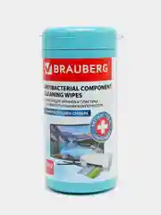 Салфетки антибактериальные для экранов и пластика, Brauberg, 100 шт., (513476)