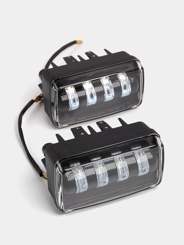 Фары противотуманные, ПТФ, LED, универсальные, 4 линзы, 2 РЕЖИМА 50W