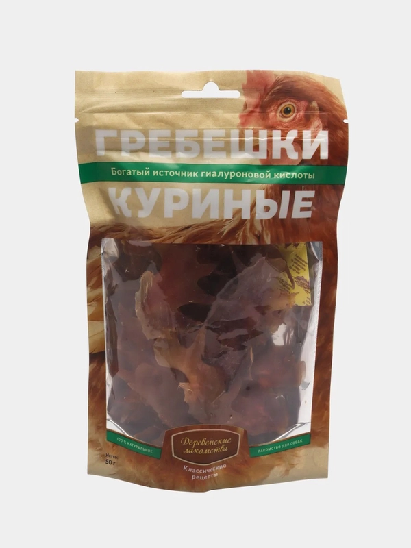 Лакомство для собак Деревенские Лакомства "Гребешки куриные", 50 г