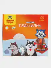 Пластилин Мульти-Пульти "Енот на Аляске", 12 цветов, 180г