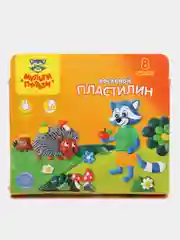 Пластилин Мульти-Пульти "Енот в лесу", восковой, европодвес, 8 цветов, 120 г