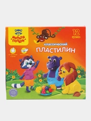 Пластилин Мульти-Пульти "Приключения Енота", 12 цветов, 240г