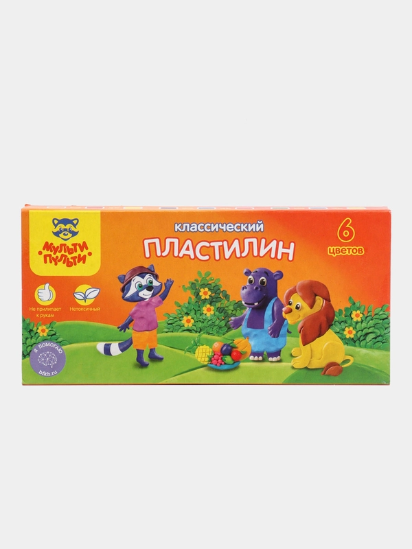 Пластилин Мульти-Пульти "Приключения Енота", 06 цветов, 120г