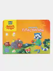 Пластилин Мульти-Пульти "Енот в лесу", восковой, европодвес, 6 цветов, 90 г