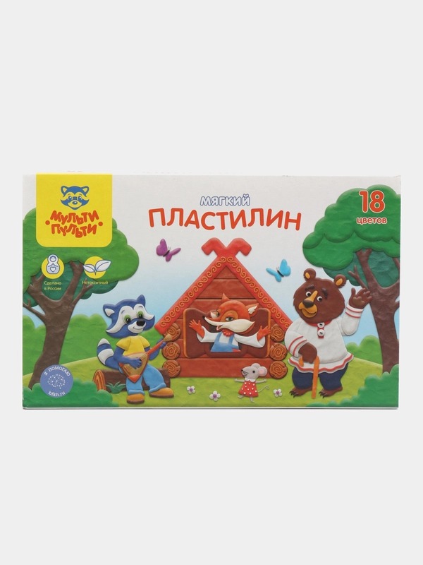 Пластилин Мульти-Пульти "Енот в сказке", 18 цветов, 216гр