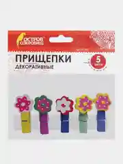 Прищепки декоративные "Цветочки", 5 штук 3,5 см