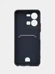 Темно-синий чехол VIVO Y35 с защитой камеры и карманом для пластиковой карты