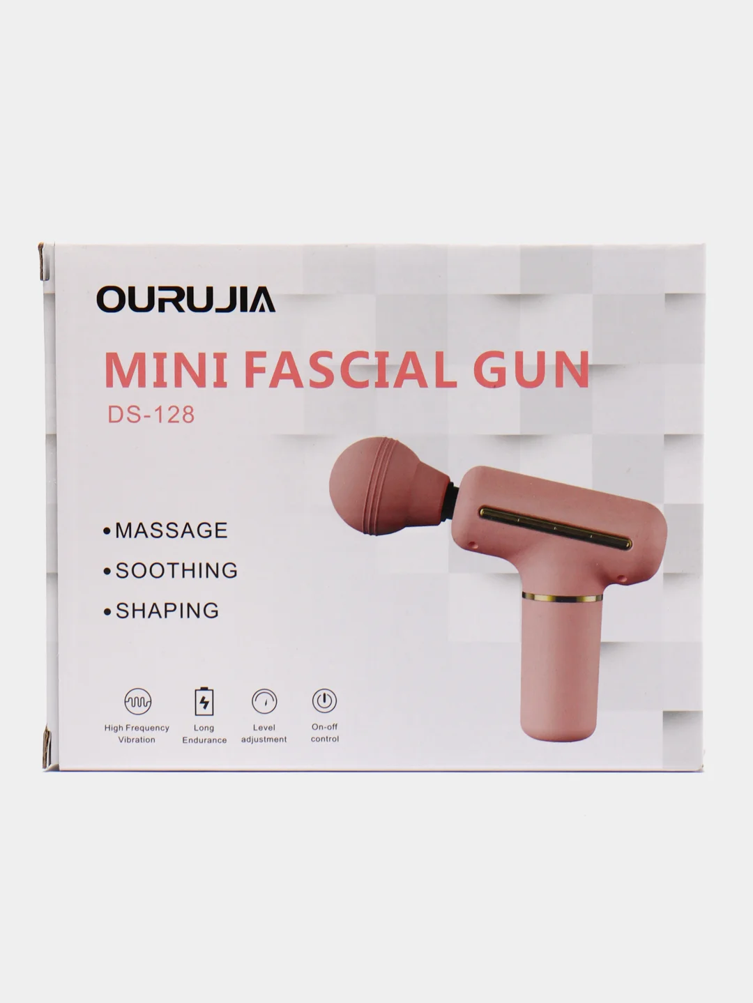 Розовый перкуссионный мини массажер Massager Mini Fascial Gun DS-128