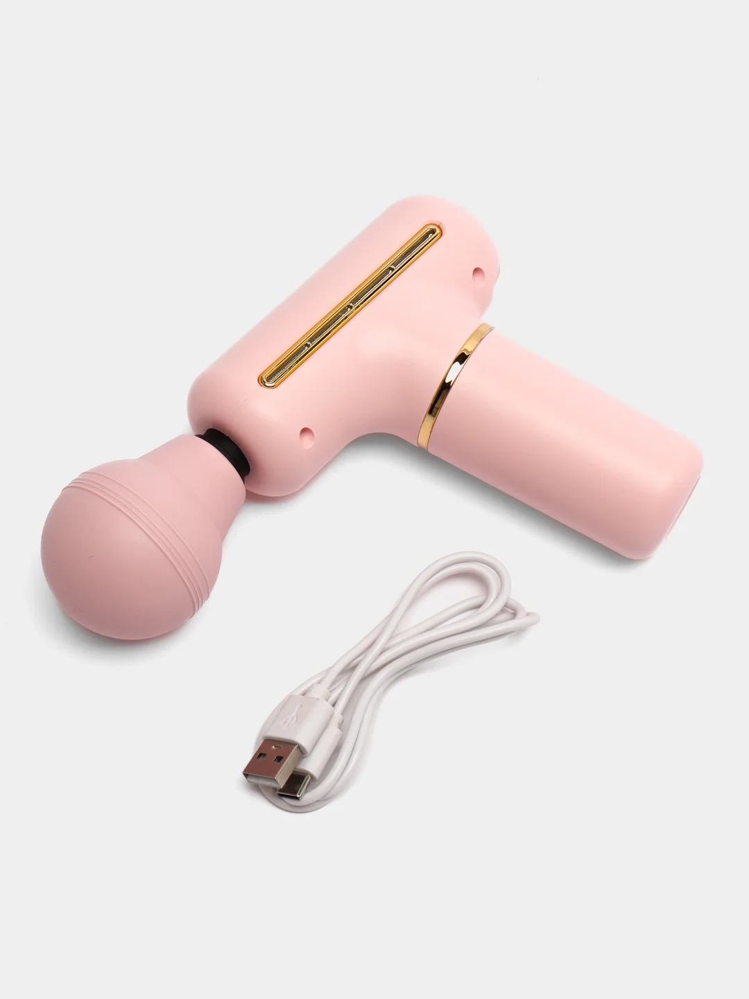 Розовый перкуссионный мини массажер Massager Mini Fascial Gun DS-128