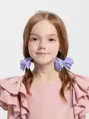 Лавандовый бантики для волос, Банты на резинках, 2шт