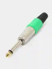 Зеленый штекер jack 6,3 мм под пайку моно