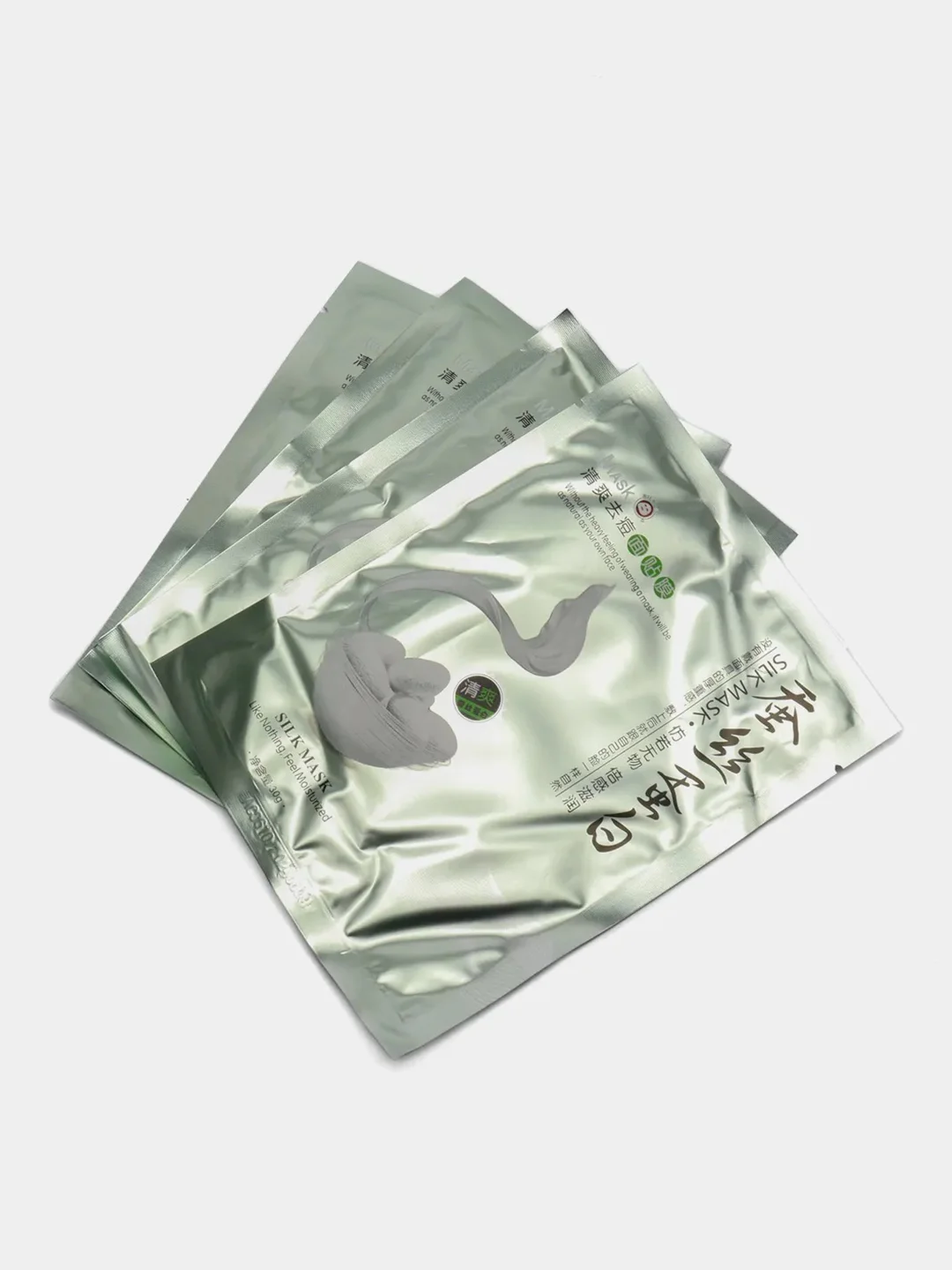 Мятный silk Mask тканевые маски для лица по 1, 3, 5, 10 штук с протеинами шелка, 30 г