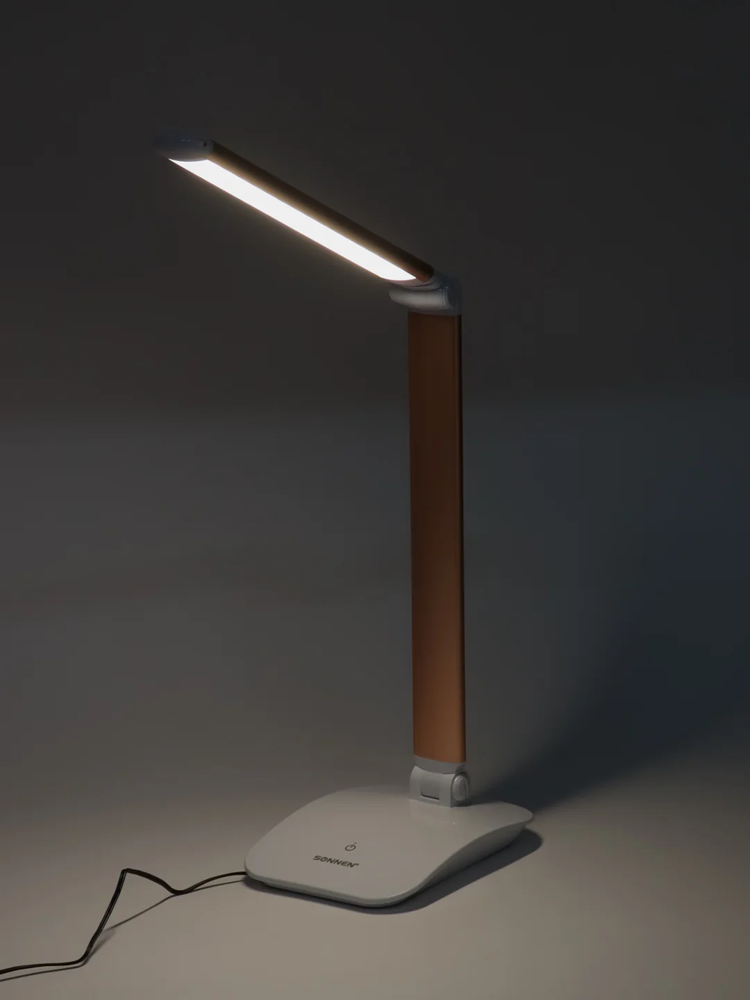 Настольная лампа светильник SONNEN PH-3607, на подставке, LED, 9 Вт, метал, золотистый