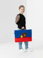 Синий сумка для школы, из войлока, для девочек и мальчиков