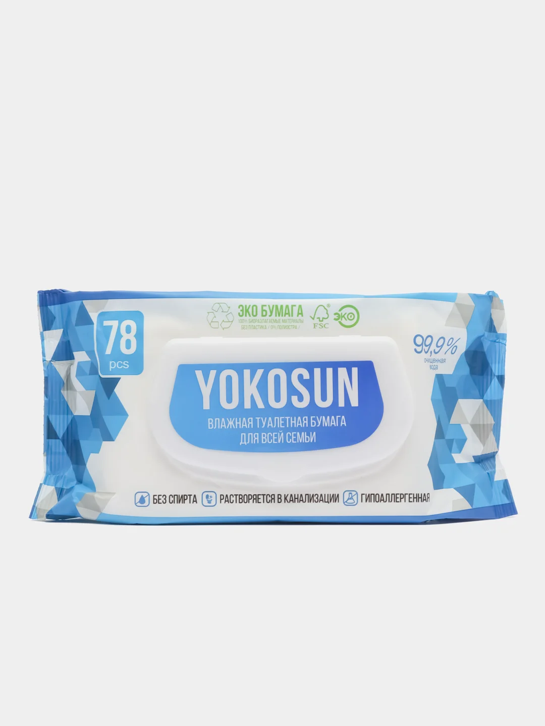 Влажная туалетная бумага YokoSun, 78 штук