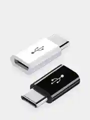 Белый адаптер-переходник с micro-USB (мама) на Type-C (папа)