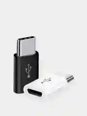 Белый адаптер-переходник с micro-USB (мама) на Type-C (папа)