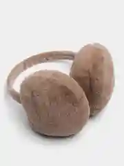 Коричневый меховые наушники