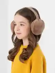 Коричневый меховые наушники
