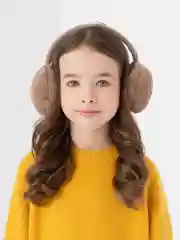 Коричневый меховые наушники