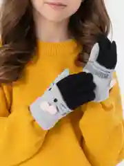 Черный перчатки для детей