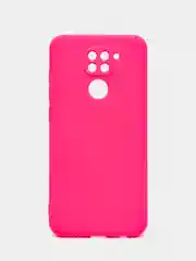 Тёмно-розовый чехол Xiaomi Redmi Note 9, Редми Нот 9 силиконовый, с закрытым низом и бархатом внутри