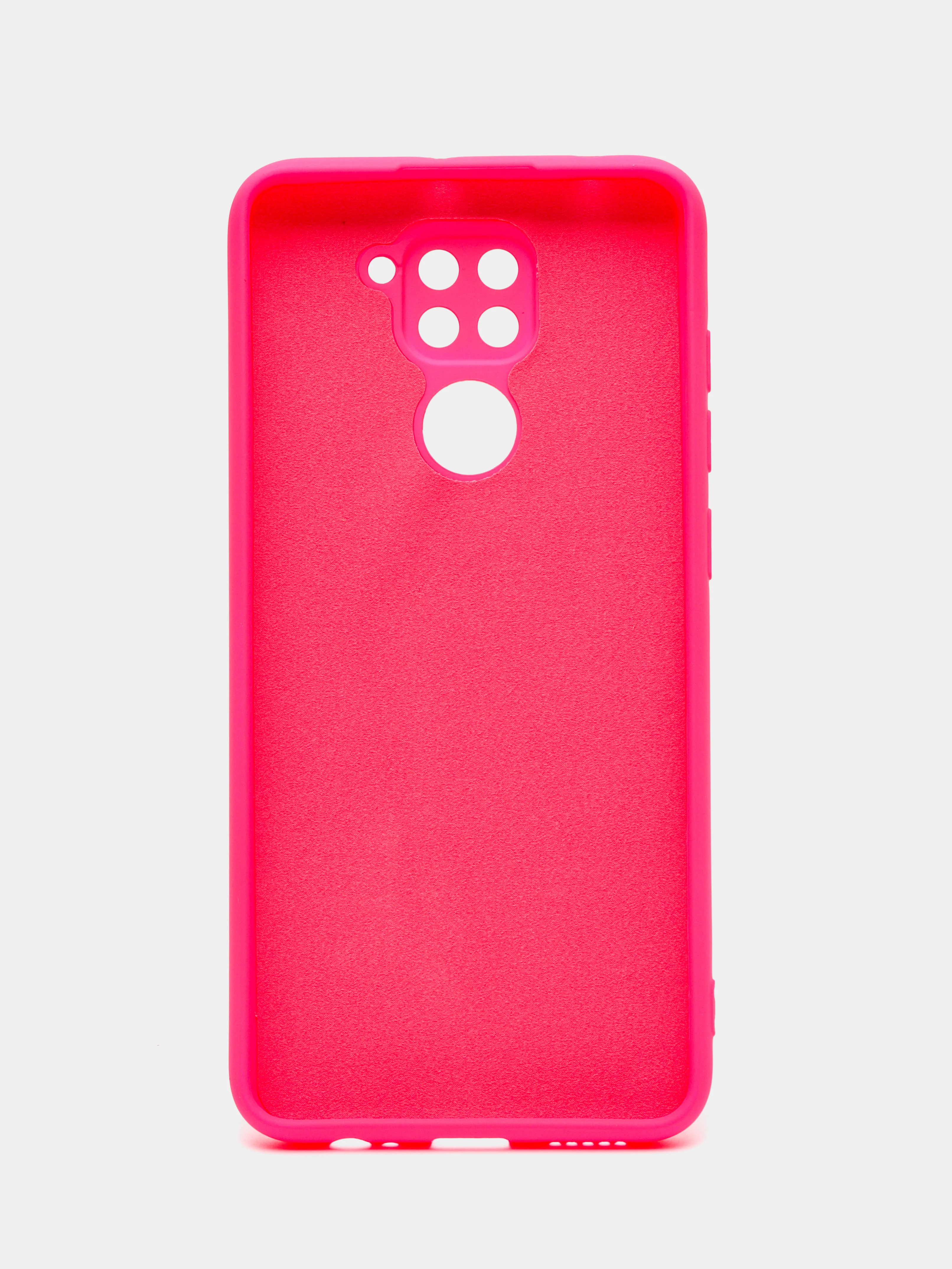 Тёмно-розовый чехол Xiaomi Redmi Note 9, Редми Нот 9 силиконовый, с закрытым низом и бархатом внутри