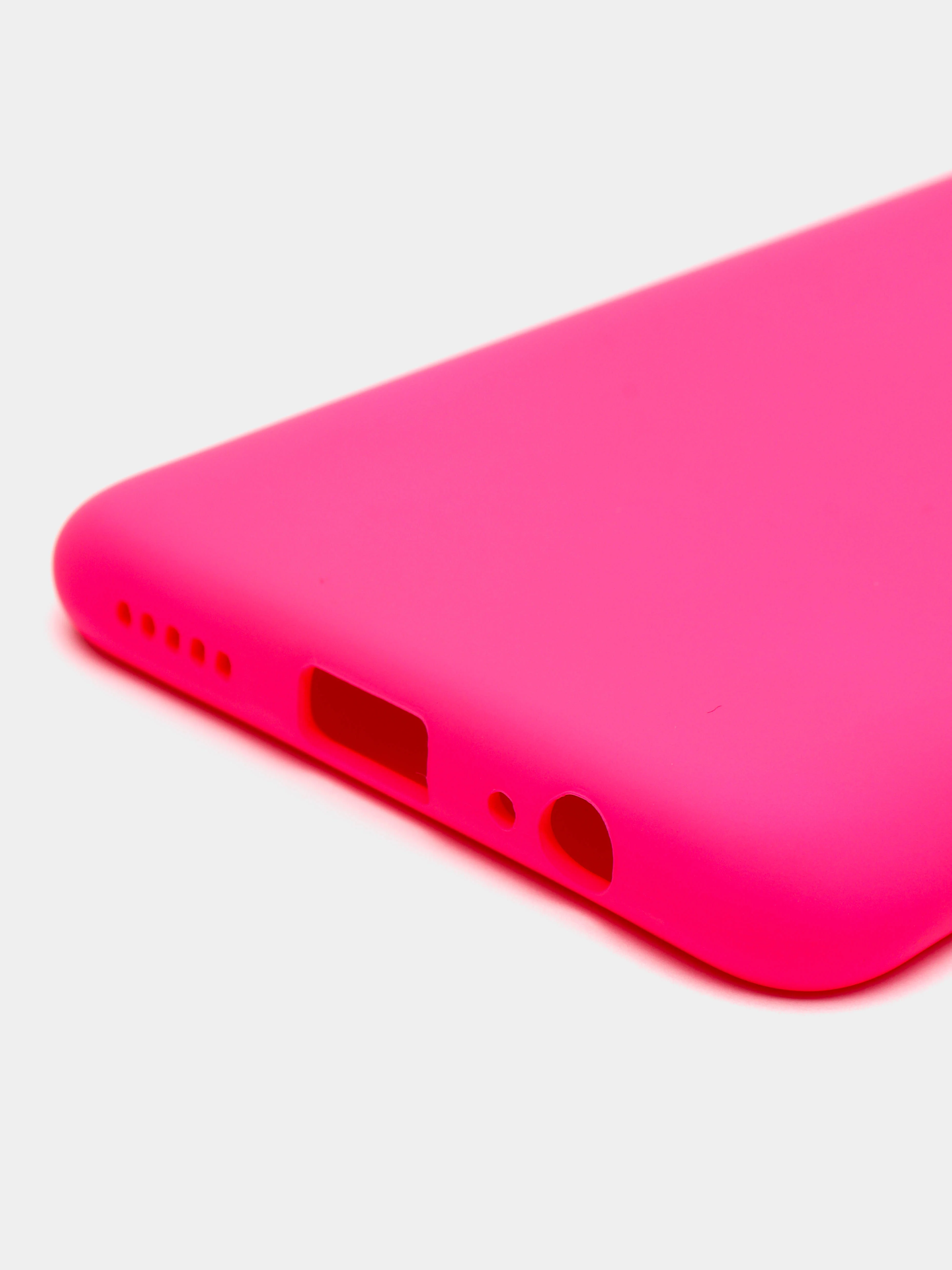 Тёмно-розовый чехол Xiaomi Redmi Note 9, Редми Нот 9 силиконовый, с закрытым низом и бархатом внутри