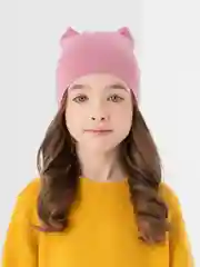 Пудровый шапка для девочки, демисезонная