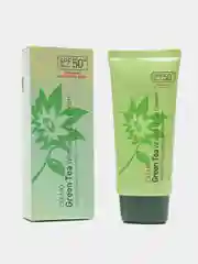 Зеленый увлажняющий солнцезащитный крем для лица отбеливающий с SPF50+, база под макияж