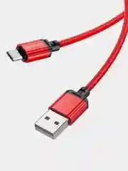 Красный кабель BOROFONE BX87 для iPhone и Android, Micro-USB / Type-C / Lightning, в тканевой оплетке