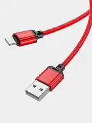 Красный кабель BOROFONE BX87 для iPhone и Android, Micro-USB / Type-C / Lightning, в тканевой оплетке