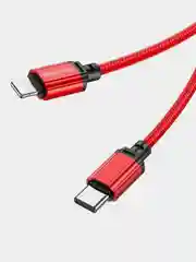 Красный кабель BOROFONE BX87 для iPhone и Android, Micro-USB / Type-C / Lightning, в тканевой оплетке