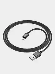 Черный кабель BOROFONE BX87 для iPhone и Android, Micro-USB / Type-C / Lightning, в тканевой оплетке