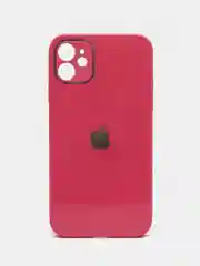 Розовый чехол для iPhone 11, силиконовый, со стеклянной панелью