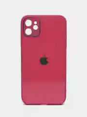 Фуксия чехол для iPhone 11, силиконовый, со стеклянной панелью