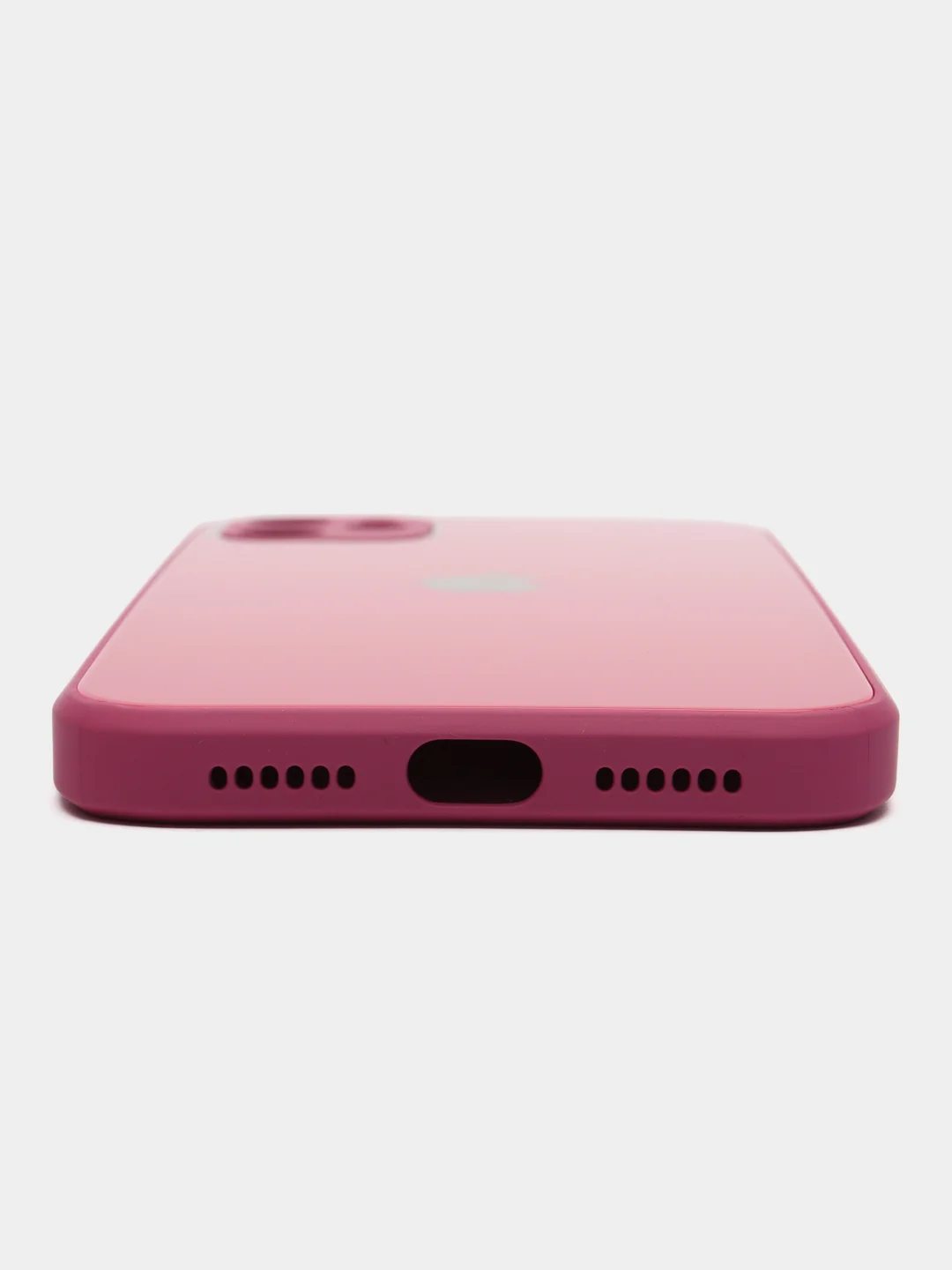 Фуксия чехол для iPhone 11, силиконовый, со стеклянной панелью