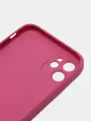Фуксия чехол для iPhone 11, силиконовый, со стеклянной панелью