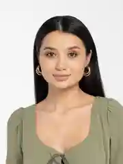 Золотой серьги-кольца тройные